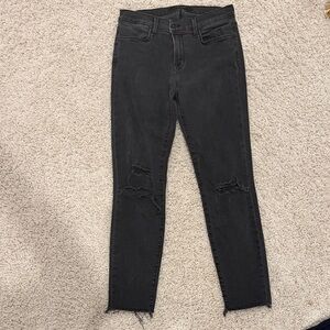 J Brand Black Distressed Skinny Jeans